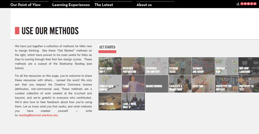  Screenshot from:  http://dschool.stanford.edu/use-our-methods/ 